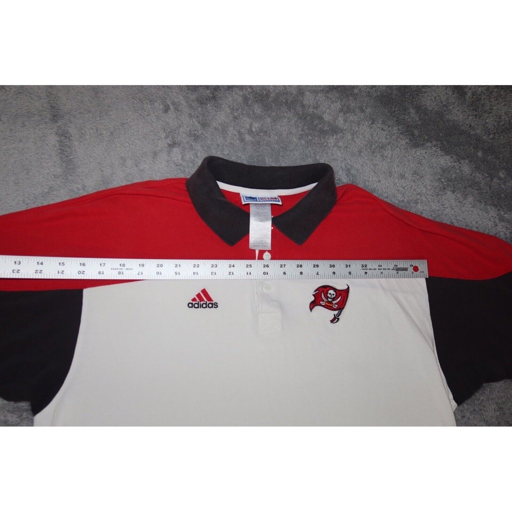 VTG 90s Buccaneers Adidas NFL Pro Line Authentic Men's SZ XL Short Sleeve Polo - Picture 4 of 16